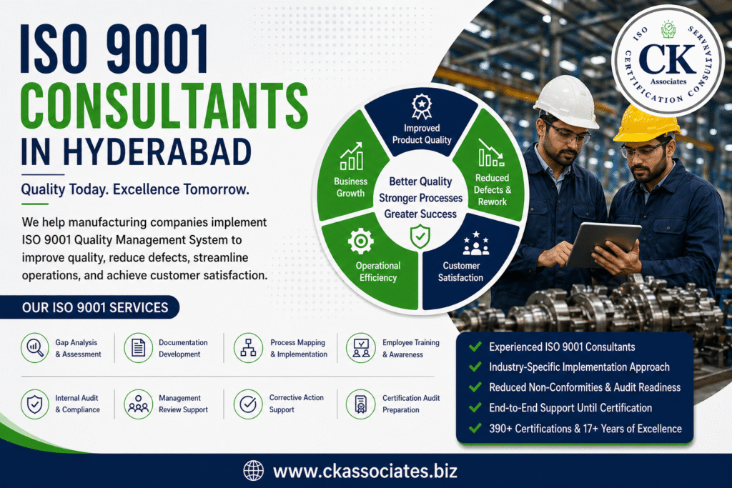 CK Associates, ISO 9001, QMS, ISO 9001 Consultants in Hyderabad