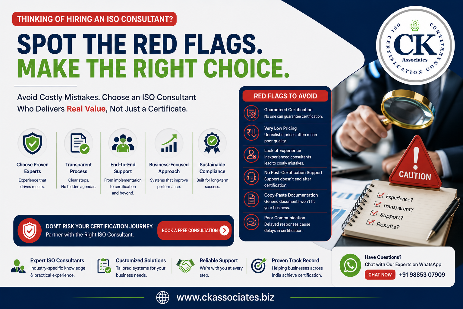 Red Flags to Avoid When Hiring an ISO Consultant in India: A 2026 Practical Guide for Startups, IT & Manufacturing Businesses, CK Associates, ISO Consultants