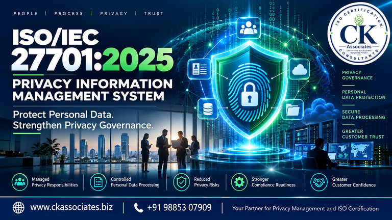 ISO 27701 certification and Privacy Information Management System implementation by CK Associates